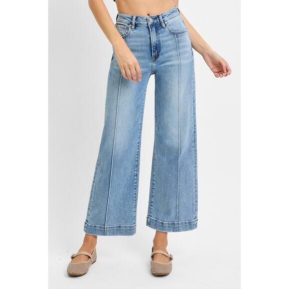RISEN High Rise Crop Wide Leg Jeans - RDP5687SZ - Size 15/32 - Picture 2 of 6